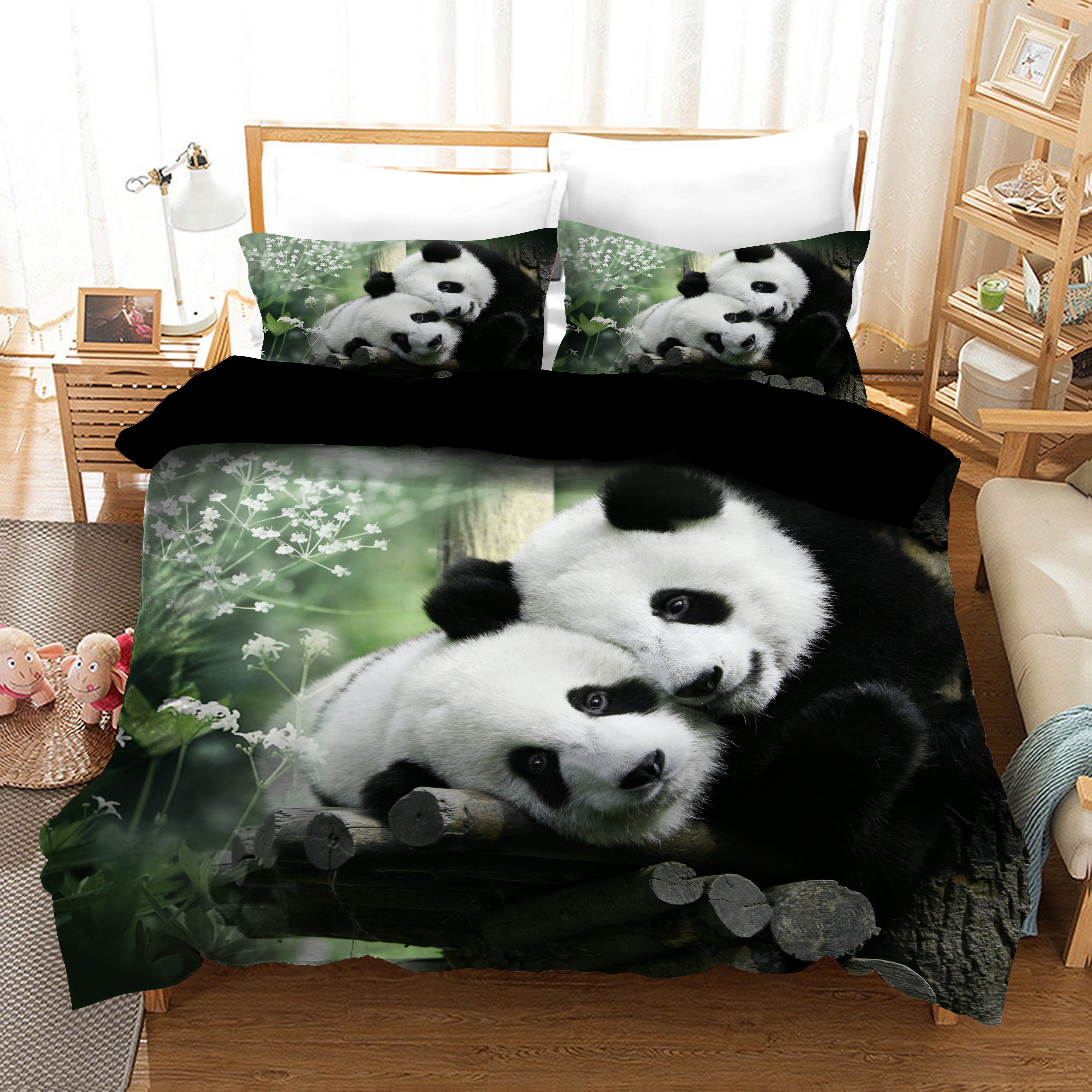 Panda Quilt Doona Duvet Cover Set