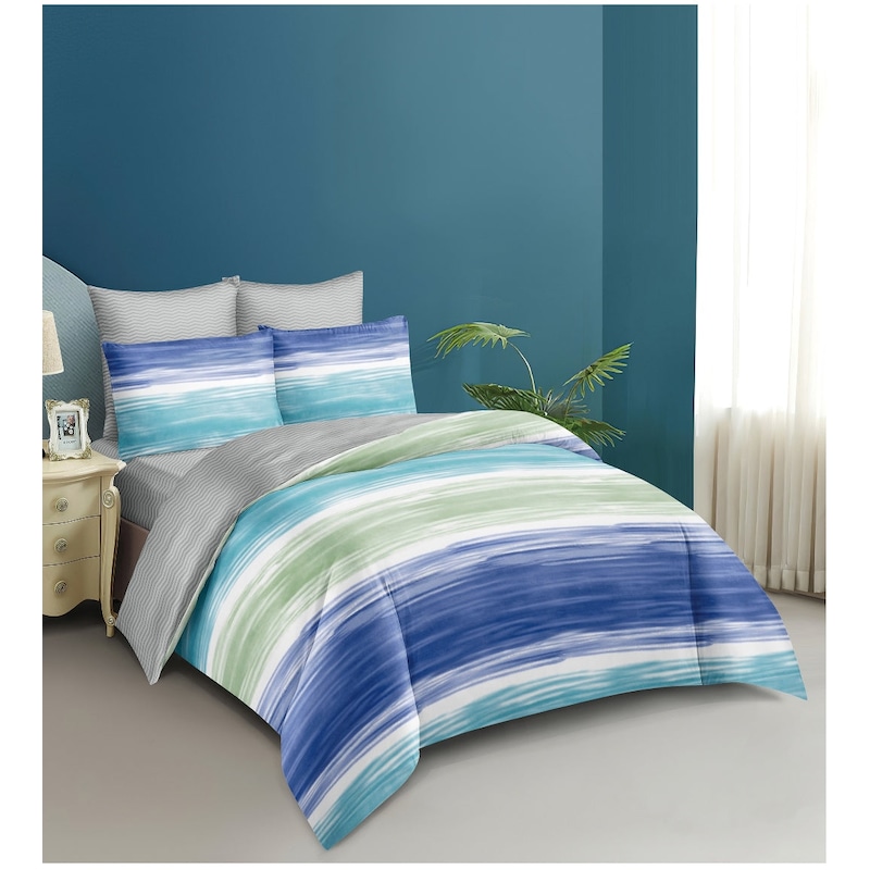 Buy Ocean Blue Quilt Doona Duvet Cover Set - MyDeal