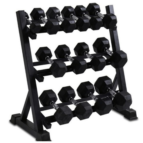 3 Tier Dumbbell Rack - Holds 9-10 Pairs - 300kg Capacity Australia