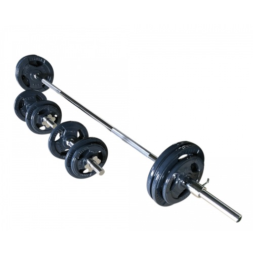 62KG Weight Set 180cm Olympic Barbell Bar 50KG Weight Plate FREE Spring