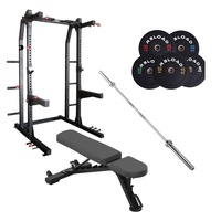 Commercial Half Rack & Bumper Plate Home Gym [Package 6]