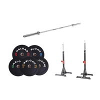 Reload Bumper Plate, Barbell & Squat Rack Package - 100kg