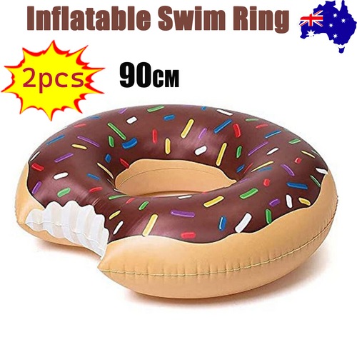 Buy 2x Inflatable Donut Pool Float Ring 90cm Swim Tube Lounge Raft ...