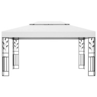 3 x 4m Outdoor Gazebo Tent Marquee Steel Frame 2 Tier Vented Roof White