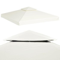 3x3m Gazebo Top Cover 2 Tier Roof Square Canopy Replacement Waterproof Shade