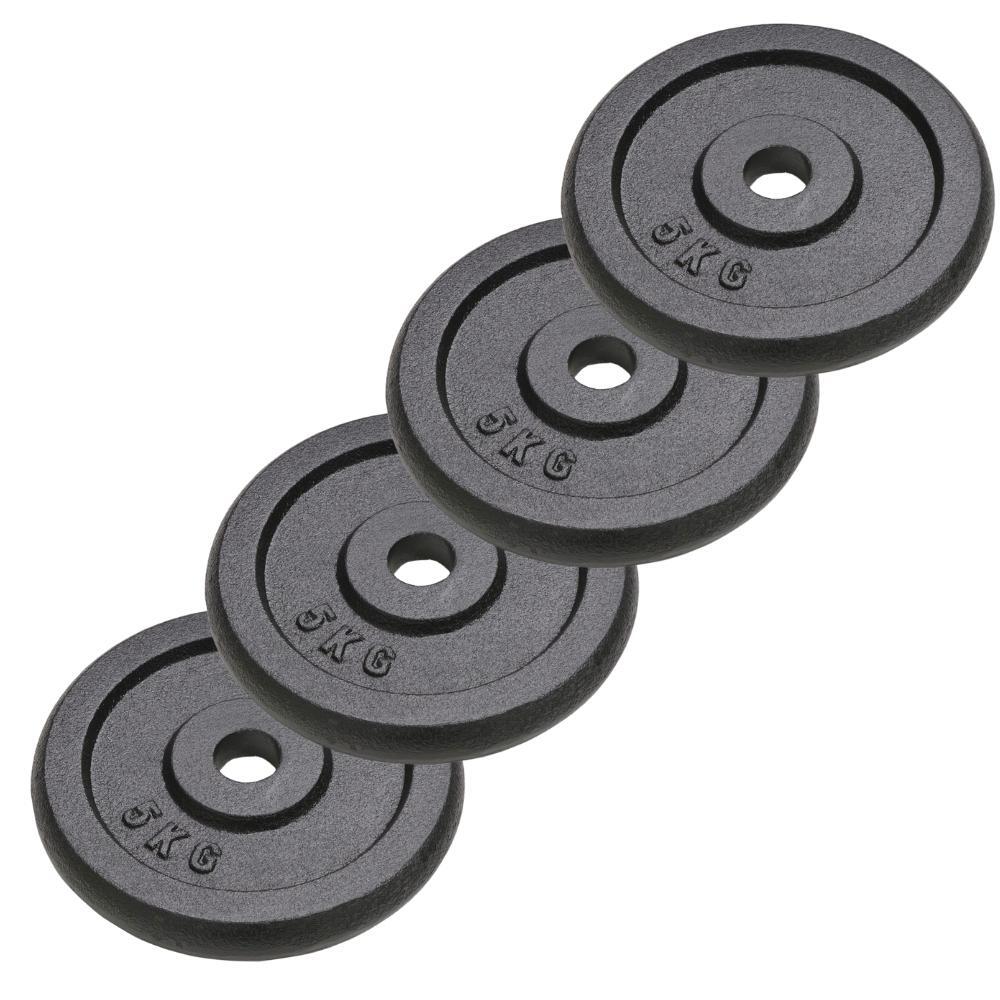 4 Pcs Weight Plate Set Barbell Dumbbell Bar Plates Accessory Cast Iron 20kg Australia