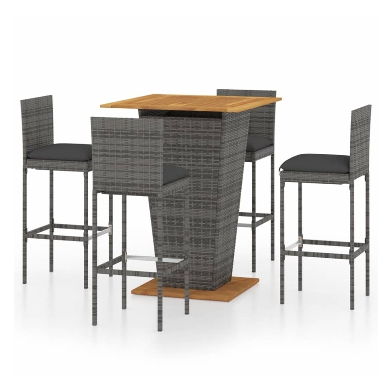 Buy 5 Piece Outdoor Bar Setting 4 Stools Table Garden Patio Dining