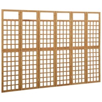6 Panel Room Divider Privacy Screen Partition Trellis Wooden Folding Outdoor