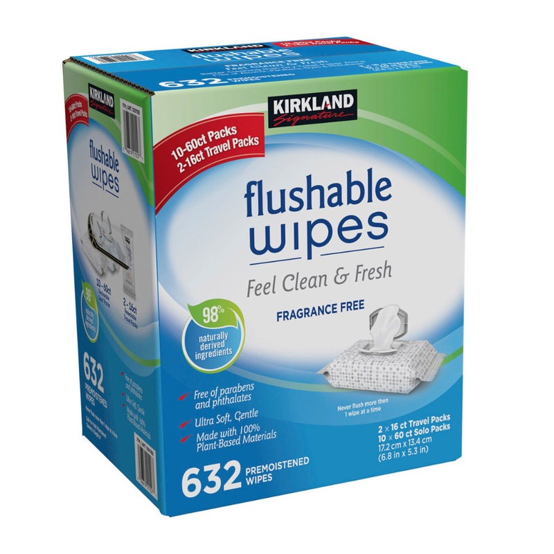 Buy 632 Kirkland Flushable Wipes Wet Soft Cleaning Bulk Toilet ones