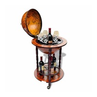 Antique Globe Alcohol Cabinet Mini Bar Drinks Serving Trolley Cart Gift