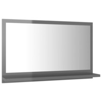 Bathroom Wall Mirror With Shelf Grey 60cm Modern Style Furniture 60x10.5x37cm
