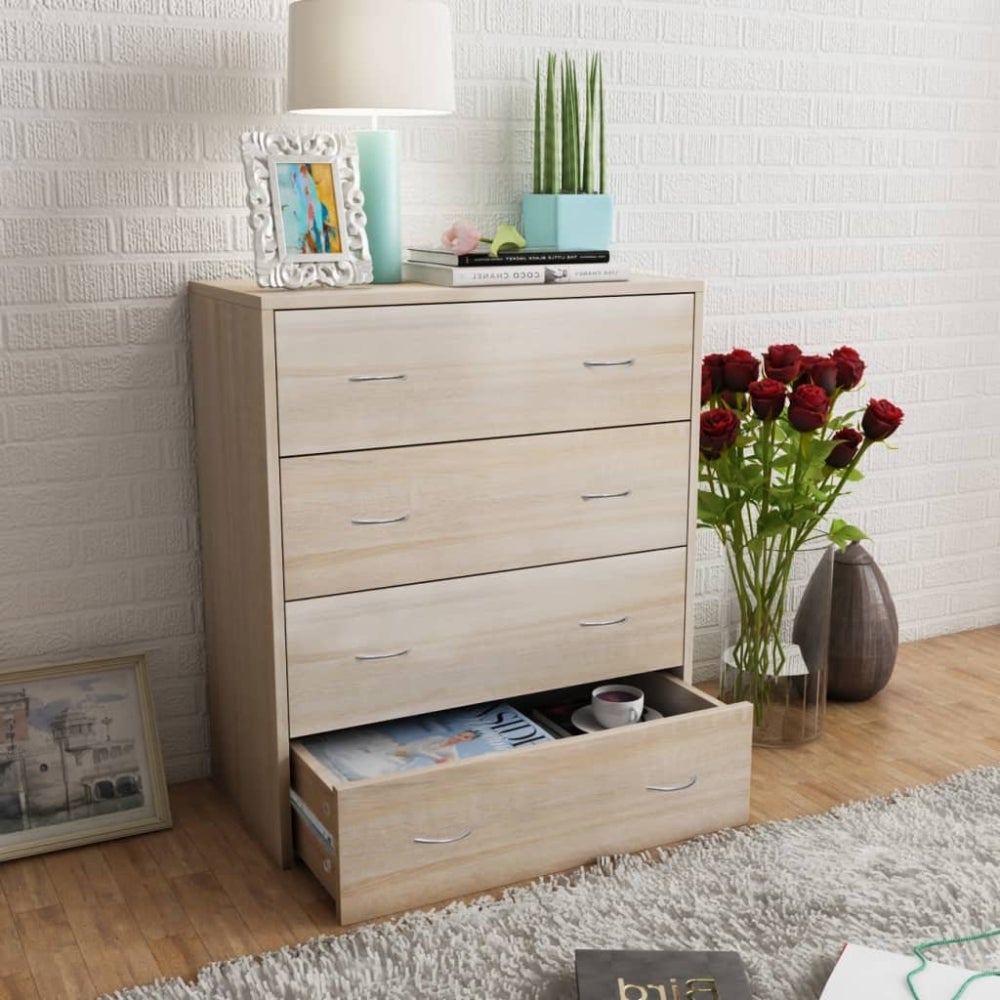 Bedroom Livingroom Sideboard Chest Cabinet Clothes Storage 4 Drawers