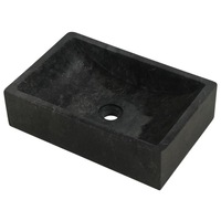 Black Marble Washroom Basin Rectangular Bathroom Sink Rustic Vanity Washbasin