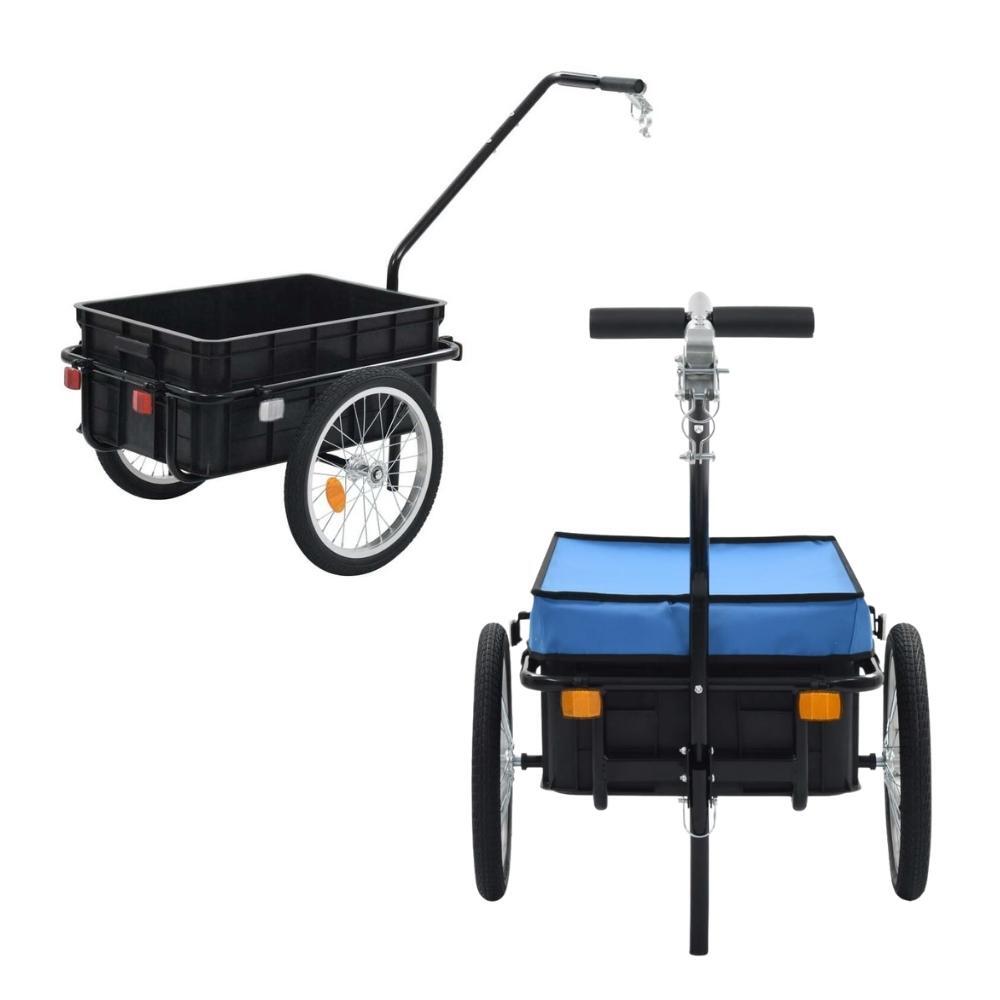 Cargo Trailer With Crate Bike Steel Frame Luggage Bicycle Carrier Hand Wagon