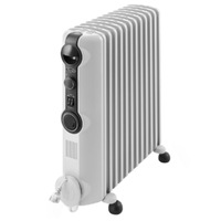 DeLonghi 2400W Electric Column Oil Heater Portable 3 Settings Timer Thermostat