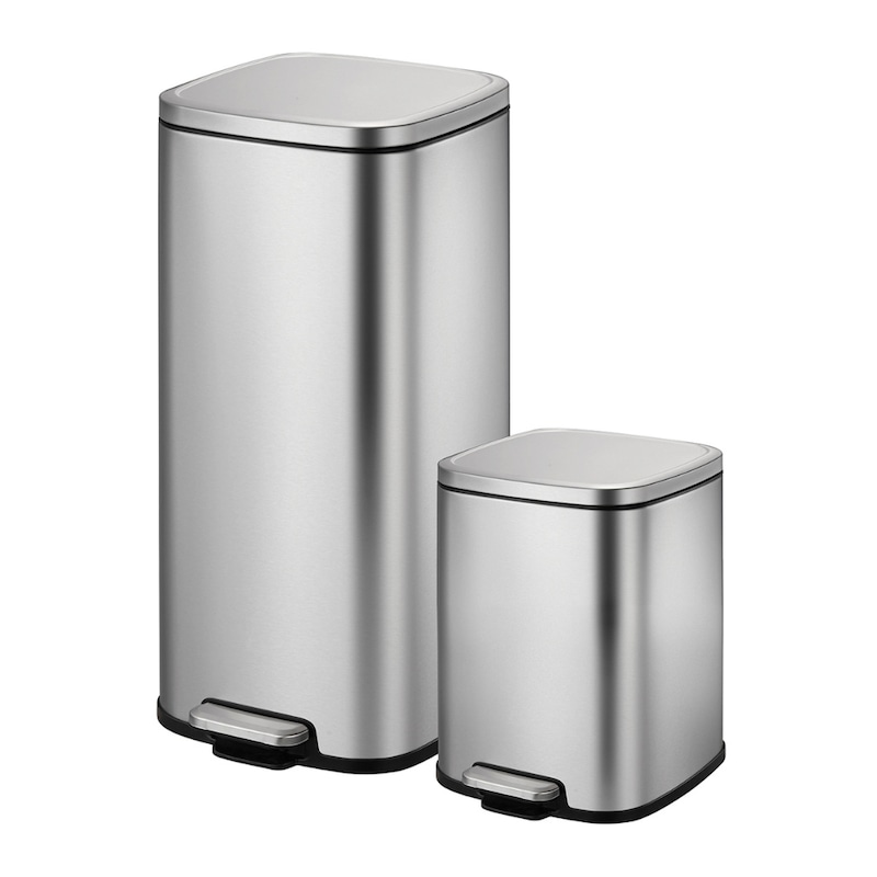 Buy EKO Stainless Steel Kitchen Bathroom Rubbish Bin 1x 29L / 1x 6L ...