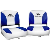 Folding Boat Seats Marine Swivel Low Back 13cm Padding Swivels Seat 41x38x41 cm