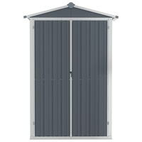 Garden Shed Galvanised Steel Tool Storage House Outdoor 107.5x46x183 cm Grey