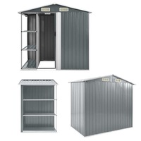 Garden Shed With 4 Vents Rack Outdoor Equipment Tool Storage House Sliding Door