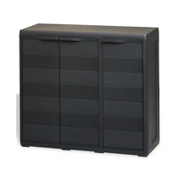 Outdoor Storage Box Garden Cabinet Lockable Cupboard 2 Shelves Organizer Unit