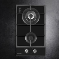 Gas Cooktop 30cm Gas Stove Cooker 2 Burner Cook Top Konbs NG LPG Black