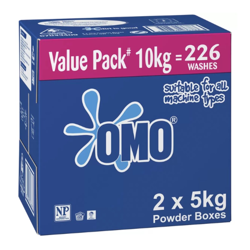 Buy OMO Washing Powder 10kg Value Pack Laundry Detergent Front & Top Loader MyDeal