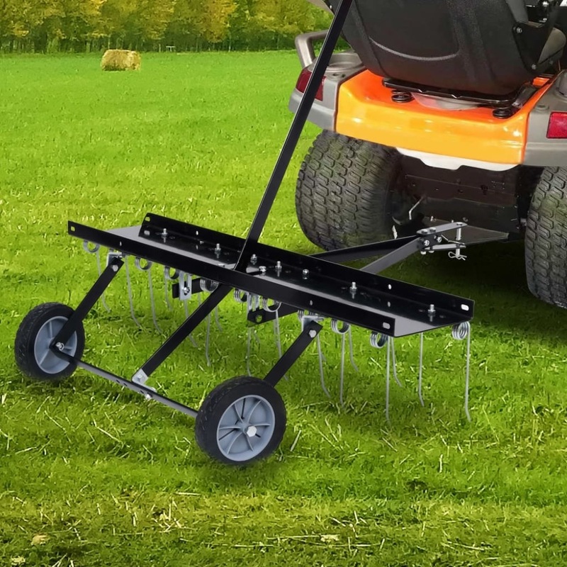 Buy Lawn Aerator Dethatcher Pull Behind Thatch Moss Remover Comb Rake