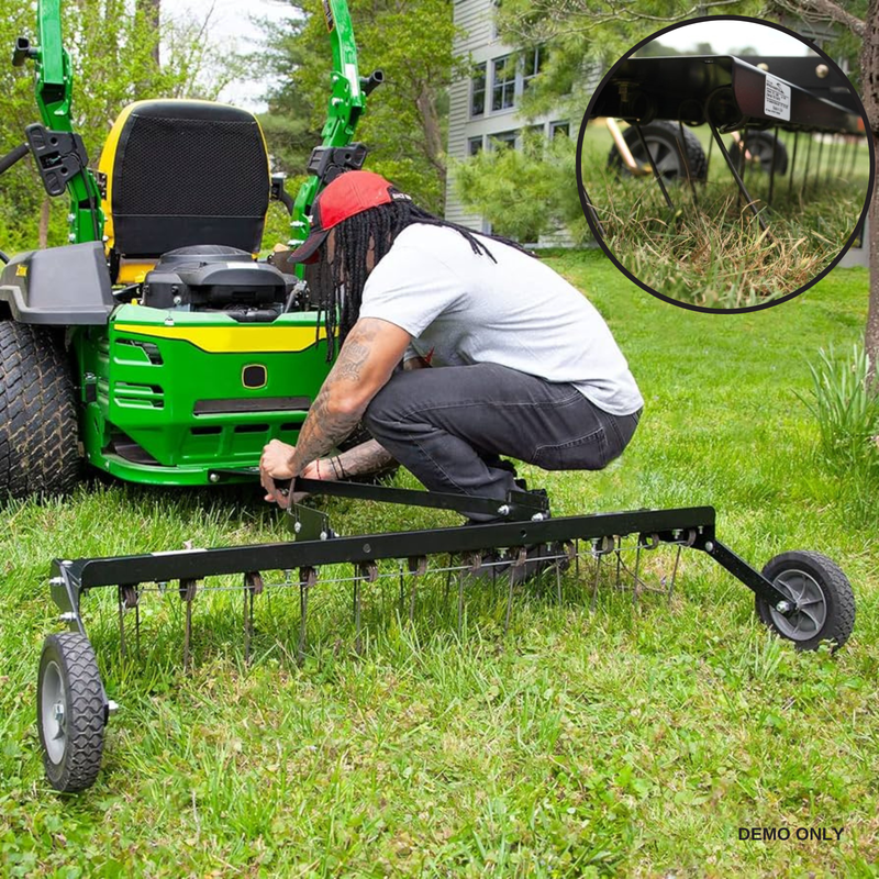 Buy Lawn Aerator Dethatcher Pull Behind Thatch Moss Remover Comb Rake  Sacrificer - MyDeal