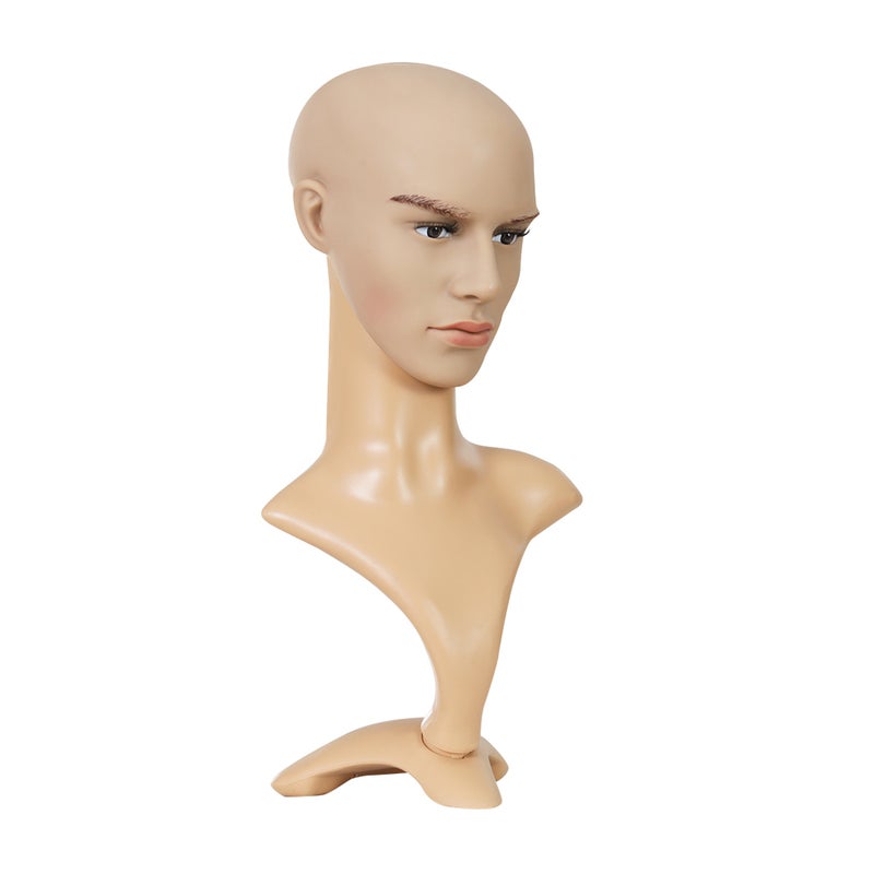 3pcs Plastic Wig Display Stand Mannequin Dummy Head Adjustable Wig Holder  Foldable Hat Stand Display Tool Black