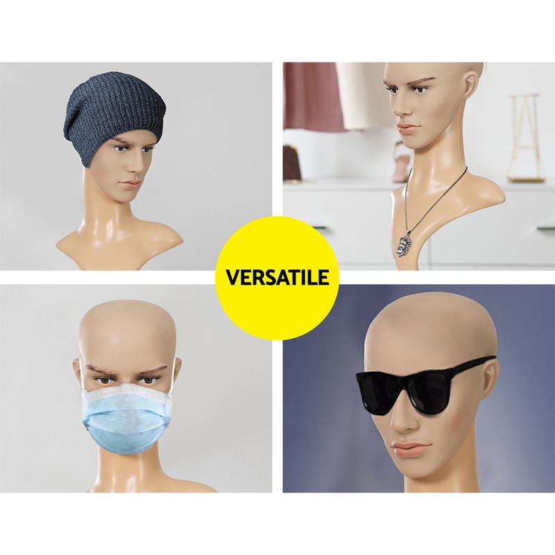 Fashion Chic Male Foam Mannequin Head Model for Showcase Display Glasses  Hat Wig Scarves