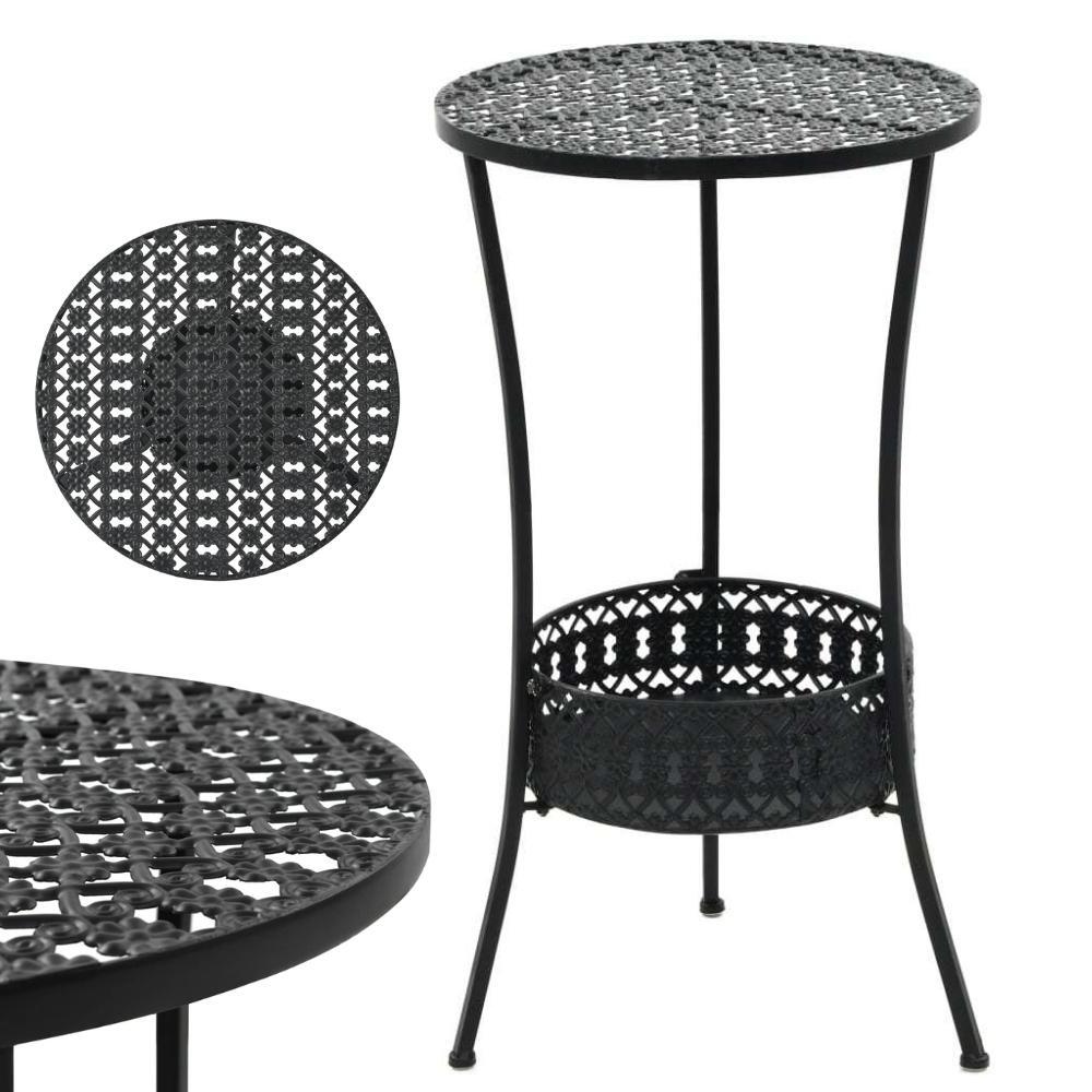 Patio Bistro Garden Table Round Metal Outdoor Furniture Dining Balcony Black 