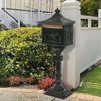Pedestal Mailbox Vintage Style Letterbox Aluminium Mail Box Green 