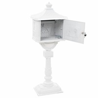 Pedestal Mailbox Letter Post Mail Box Vintage Retro Aluminium Rust Proof White