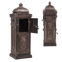 Pillar Box Letter Post Mail Mailbox Vintage Retro Aluminium Rust Proof Bronze