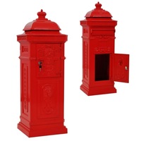 Pillar Box Letter Post Mail Mailbox Vintage Retro Aluminium Rust Proof Red