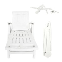 Pool Sun Lounger Folding Deck Chair High Quality Plastic Lounge Patio Sunbed