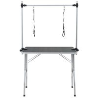 Portable Foldable Pet Dog Bath Grooming Table Heavy Duty Adjustable Arm, 2 Loops