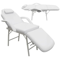 Portable Massage Cosmetic Beauty Treatment Facial Waxing Table Chair Bed White