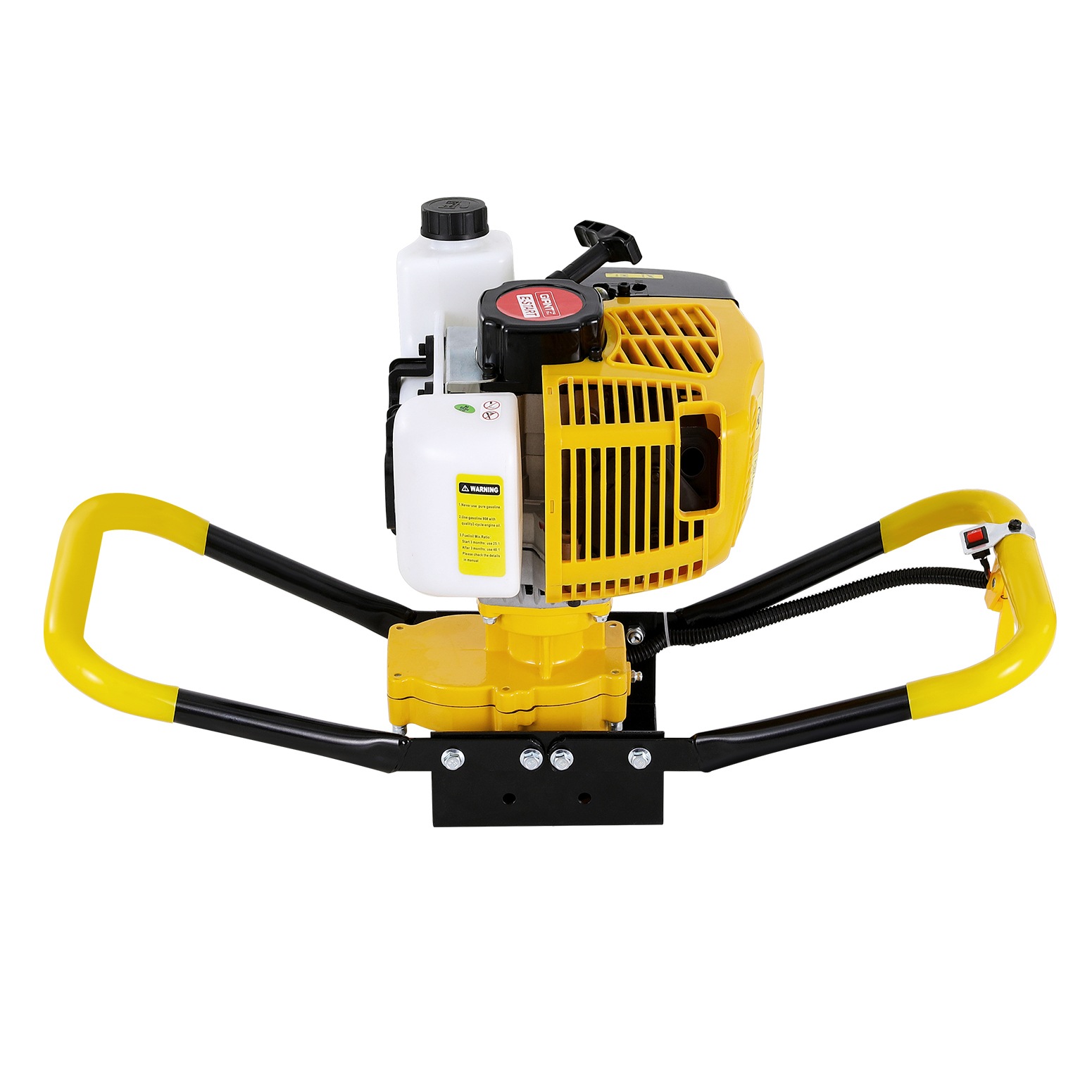 Post Hole Digger 82CC Motor Only Petrol Hand Engine Earth Diggers Yellow 40x64cm