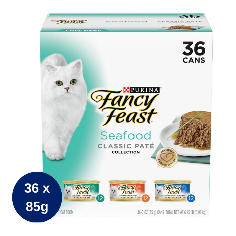 Buy Purina Fancy Feast 36 Pack Cat Food Seafood Pate Collection 36 x