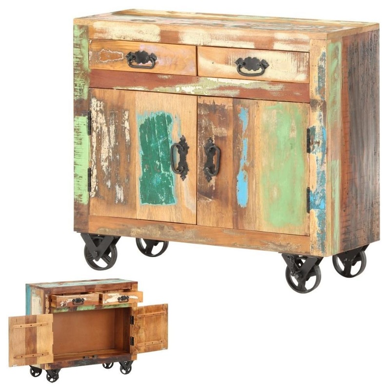 Buy Sideboard Buffet Solid Wood Vintage Side Table Cupboard