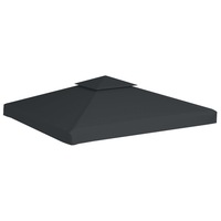 Square Gazebo Top Replacement Canopy 3x3m Waterproof Sunshade 2 Tier Roof Cover