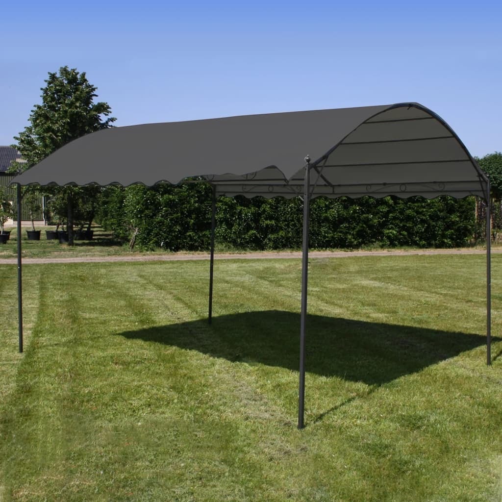 Steel Frame Gazebo Retractable Canopy Outdoor Garden Shade 3x4m Water Resistant