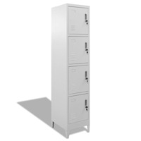 Steel Locker Cabinet Sports Gym Office School Lockable 4 Storage Compartments