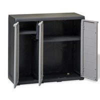 Storage Lockable Cabinet Outdoor Garden Tool Utility Organiser With 2 Shelves