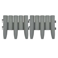 Lawn Border 36 Pcs 10m Decorative Garden Fence Flower Bed Edging Grey