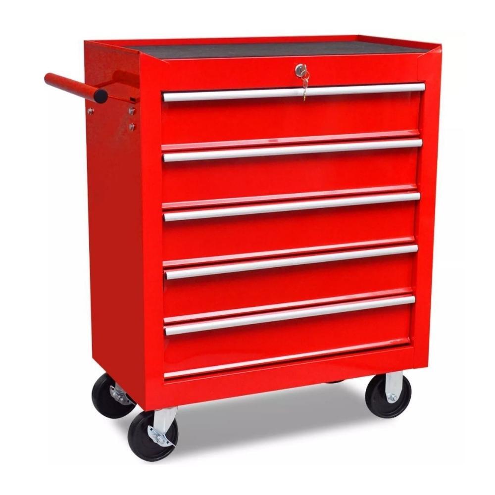 Tool Chest Cabinet Box 5 Drawer Home Mechanic Rolling Toolbox Storage Trolley