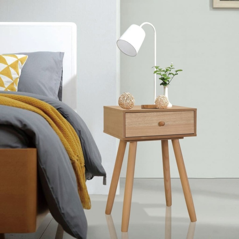 Buy Verona Bedside Tables X2 Nightstand Retro Side Accent Table Drawers ...