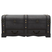 Vintage Treasure Chest Storage Trunk Wooden Blanket Box Ottoman Coffee Table