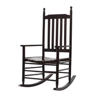 Wood Rocking Chair Curved Seat Indoor Patio Porch Rocker Armchair Vintage Style